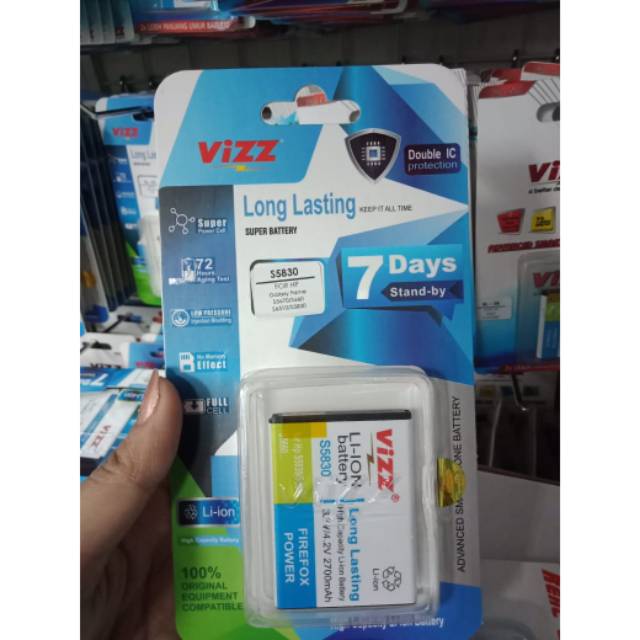Baterai batre battery vizz samsung galaxy ace s5830 s6310 double power