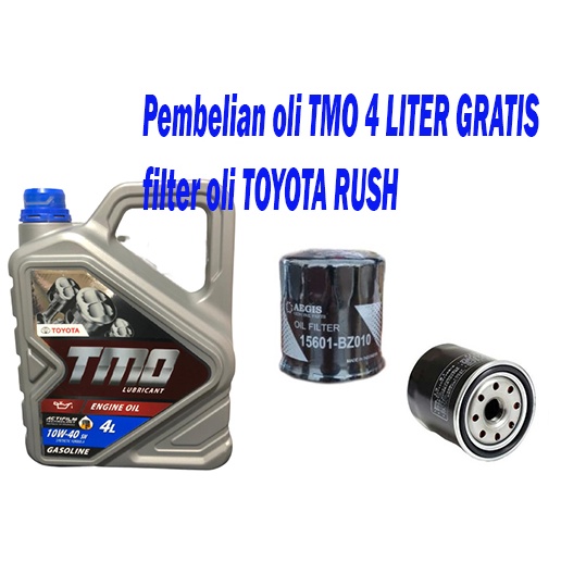 PAKET GANTI OLI MESIN TMO TOYOTA 4 LITER BONUS FILTER OLI KHUSUS TOYOTA RUSH