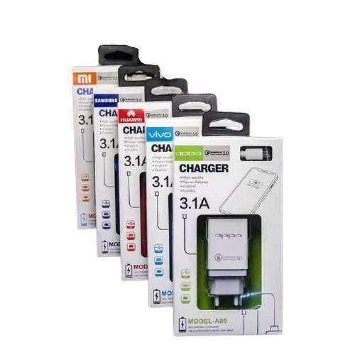 Charger Fast Charging 3A / Charger Handphone Fast Charging 3A QUALCOMM QUICK CHARGER FOR SAMSUNG / OPPO / XIAOMI / VIVO / ASUS [QTOP.ID]