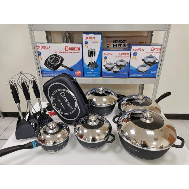 Panci Dessini set 23 Premium panci anti lengket cookware