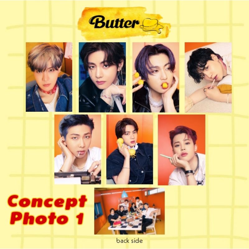 BTS BUTTER CONCEPT PHOTO Acrylic Clear Keychain Gantungan Kunci Akrilik