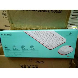 Logitech Wireless Keyboard &amp; Mouse MK240 Nano Putih