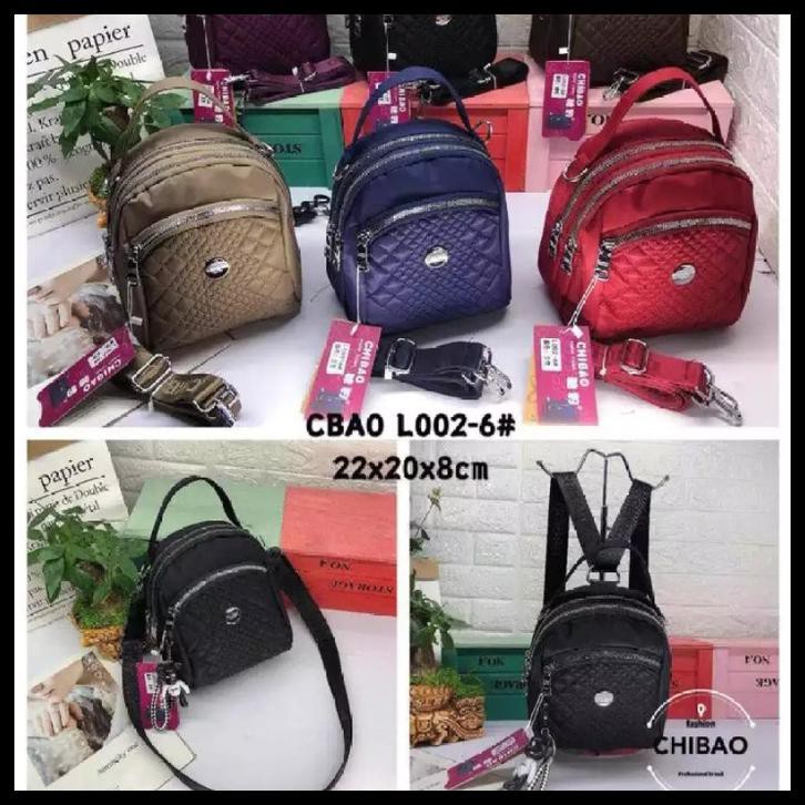 TAS RANSEL WANITA 3 IN 1 IMPORT MERK CHIBAO KD L 002 - Krem