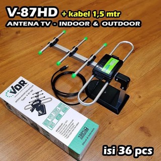 Antena TV Indoor Outdoor VDR 87 HD Kabel 1.5Meter