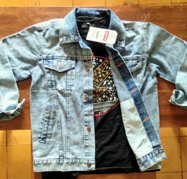 Jaket Jeans Cowok Sandwash