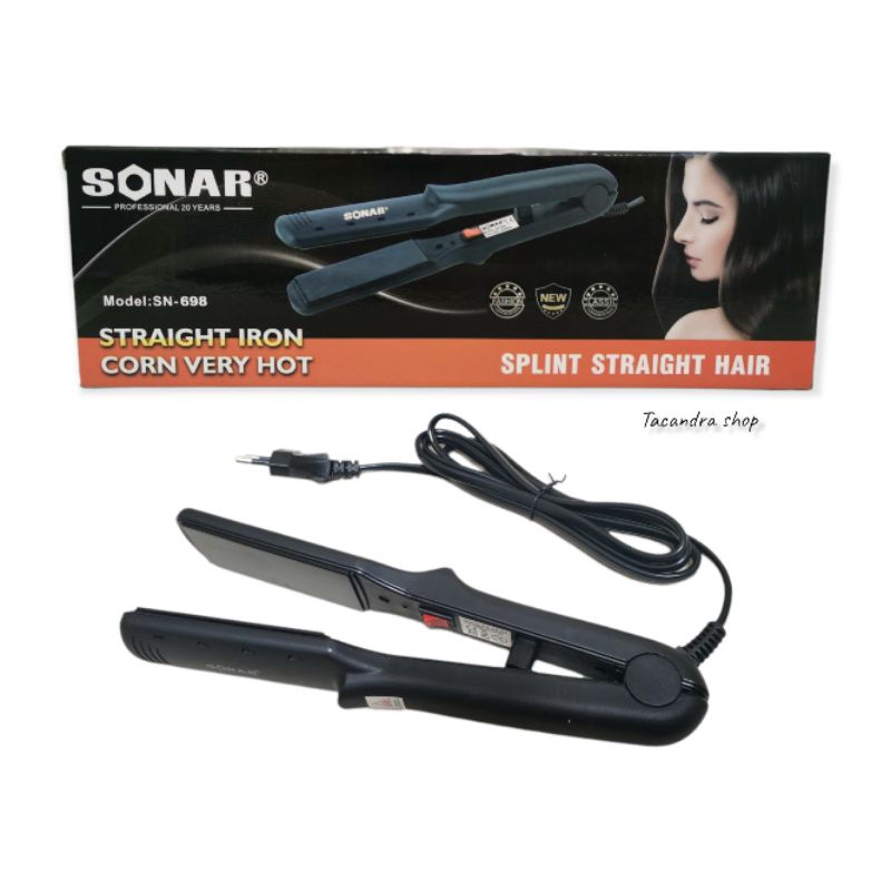 Catokan Rambut Sonar 698 Black Hitam Murah / Catok Rambut Pelurus Sonar 698