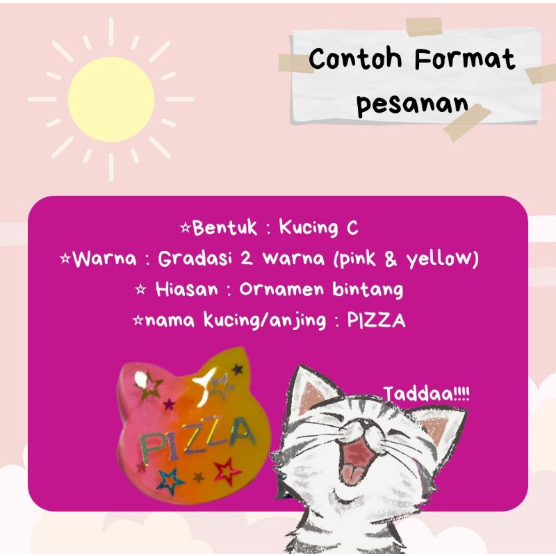 PET TAG ID Liontin nama costum kucing dan anjing resin murah