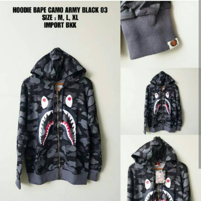 HOODIE BAPE CAMO ARMY BLACK 03