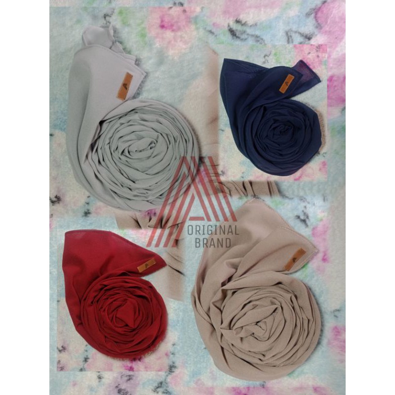 pasmina ceruty panjang 75cm x 175cm jahitan tepi/hijab instan /kerudung/