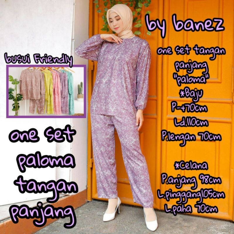 one set /piyama/ setcel tangan panjang paloma busui  by banez ECER GROSIR TERMURAH SE-INDONESIA/ da