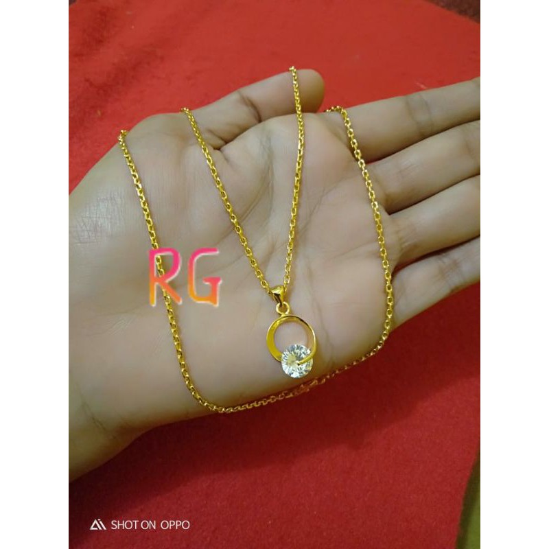 kalung nori 45 cm liontin permata