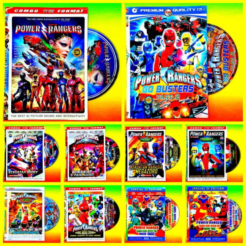 Kaset film koleksi POWER RANGER 10 VARIAN Kualitas Bagus