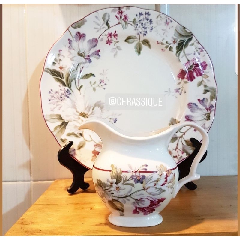 Set Piring saji/Dinner plate dan tempat creamer/Piring Keramik saji /