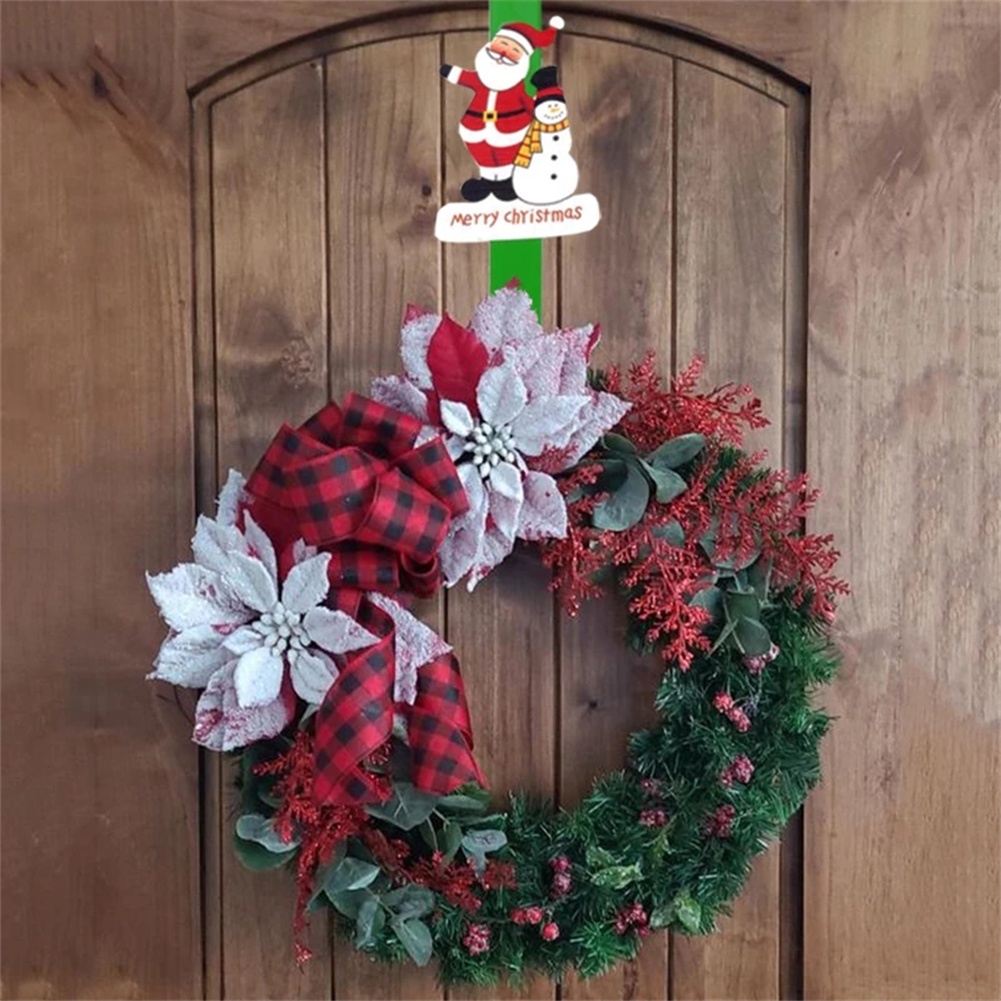 Christmas Wreath Hook Hangers Removable Door Storage Rack Organizer Coat Bag Hat Robe Hanging Holder Christmas Decor For Home OW