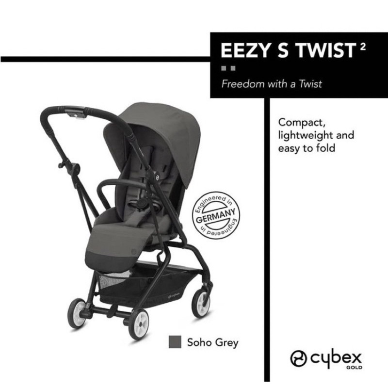 PRELOVED Stroller Cybex Eezy S Twist 2 SohoGrey Black