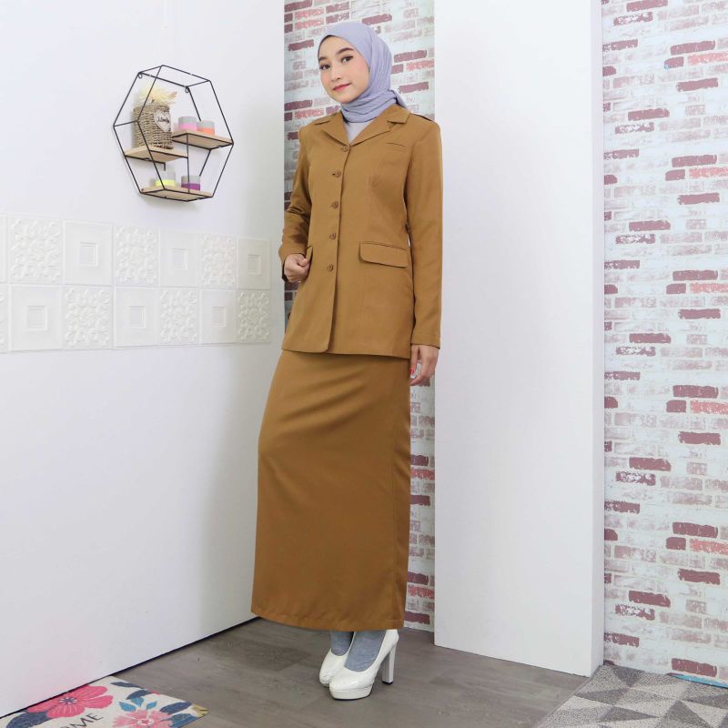 Seragam Pemda Muda / Khaki Muda /keki muda / Baju Pemda Wanita / Pemda Muda / Baju Wanita Pemda Wanita Rok Span / Seragam Pemda Muda Rok span / Baju PNS Pemda muda / Baju ASN Pemda muda / Seragam Pemda muda ASN PNS Terbaru / Seragam Pemda muda Baru