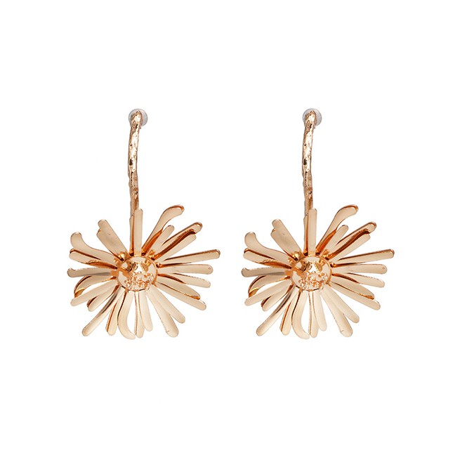 LRC Anting Tusuk Fashion Alloy Big Chrysanthemum Earring F6339X