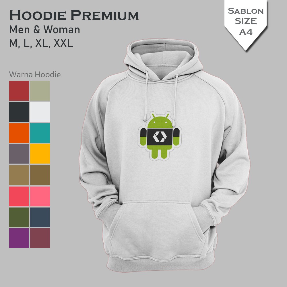 JAKET HOODIE SWEATER ANDROID DEVELOPER COWOK CEWEK BAHAN PREMIUM