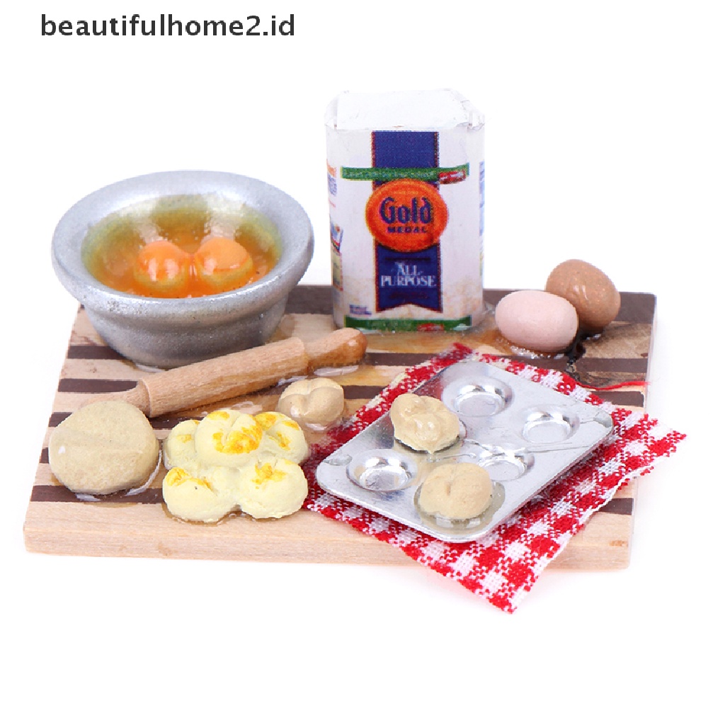 (Beautifulhome2) Buku Literatur Bahasa MandarinId Mainan Miniatur Roti Telur Susu Skala 1: 12 Untuk Aksesoris Dapur Rumah Boneka