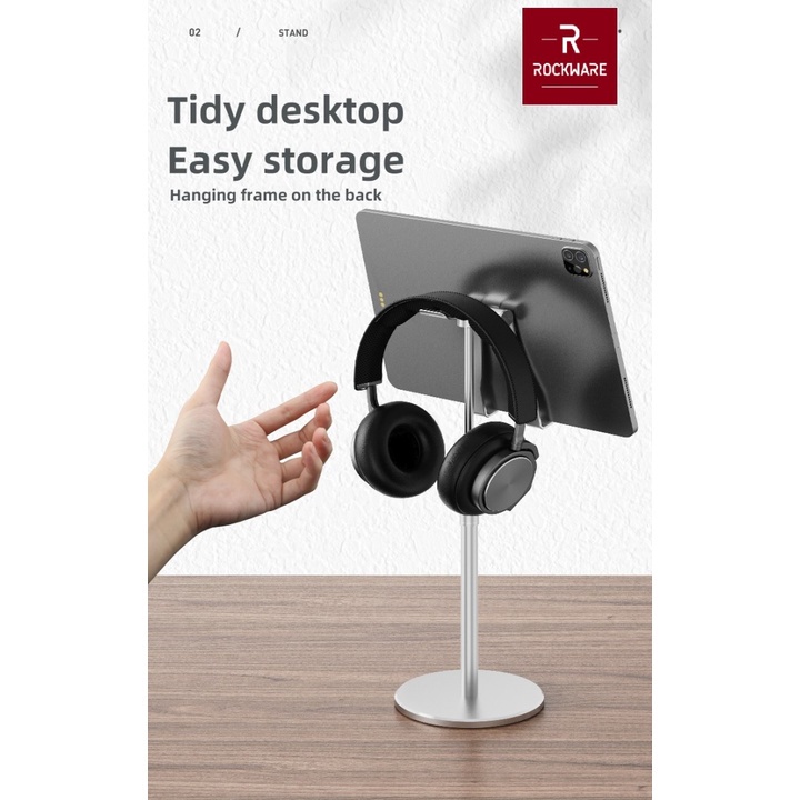 31 ROCKWARE Desktop Scalable Telescopic Stand Holder Tablet and Headphone