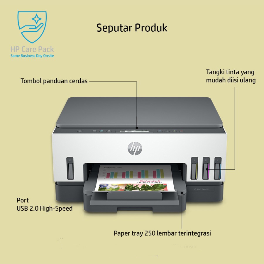 PRINTER HP SMART TANK 720 ALL   IN ONE WIRELESS DUPLEX/ HP   SMART TANK720 AIO PRINT   SCAN COPY WD