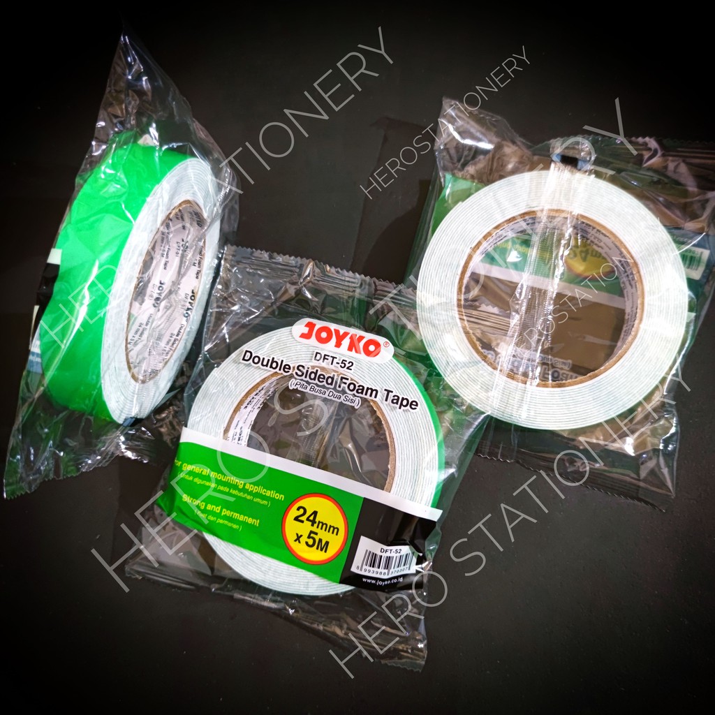 

Double sided foam tape pita busa dua sisi 5 m hijau green DFT-52