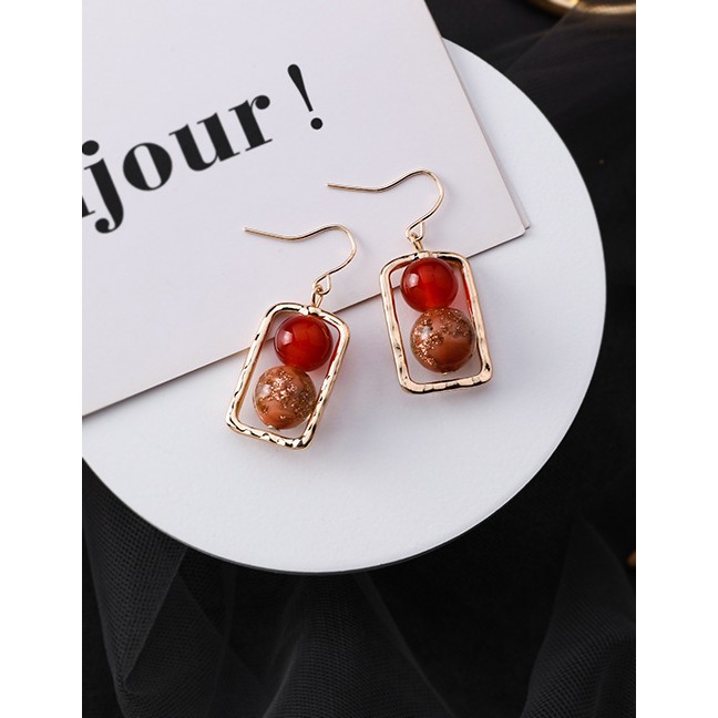 LRC Anting Gantung Fashion Color Gold Foil Ball Color Matching Irregular Geometric Earrings F54331