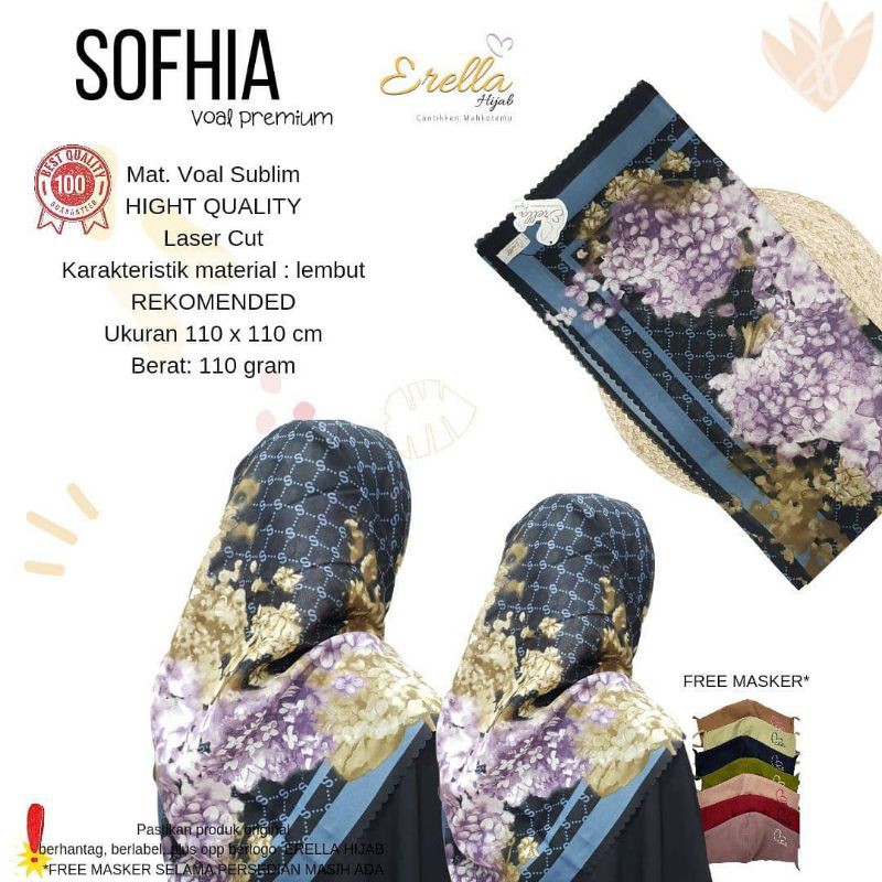 Segi empat/ segi empat Voal/ Sofhia Voal