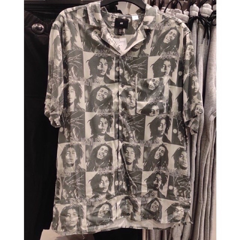 H&M Kemeja Printed Bob Marley Fulltag - Unisex
