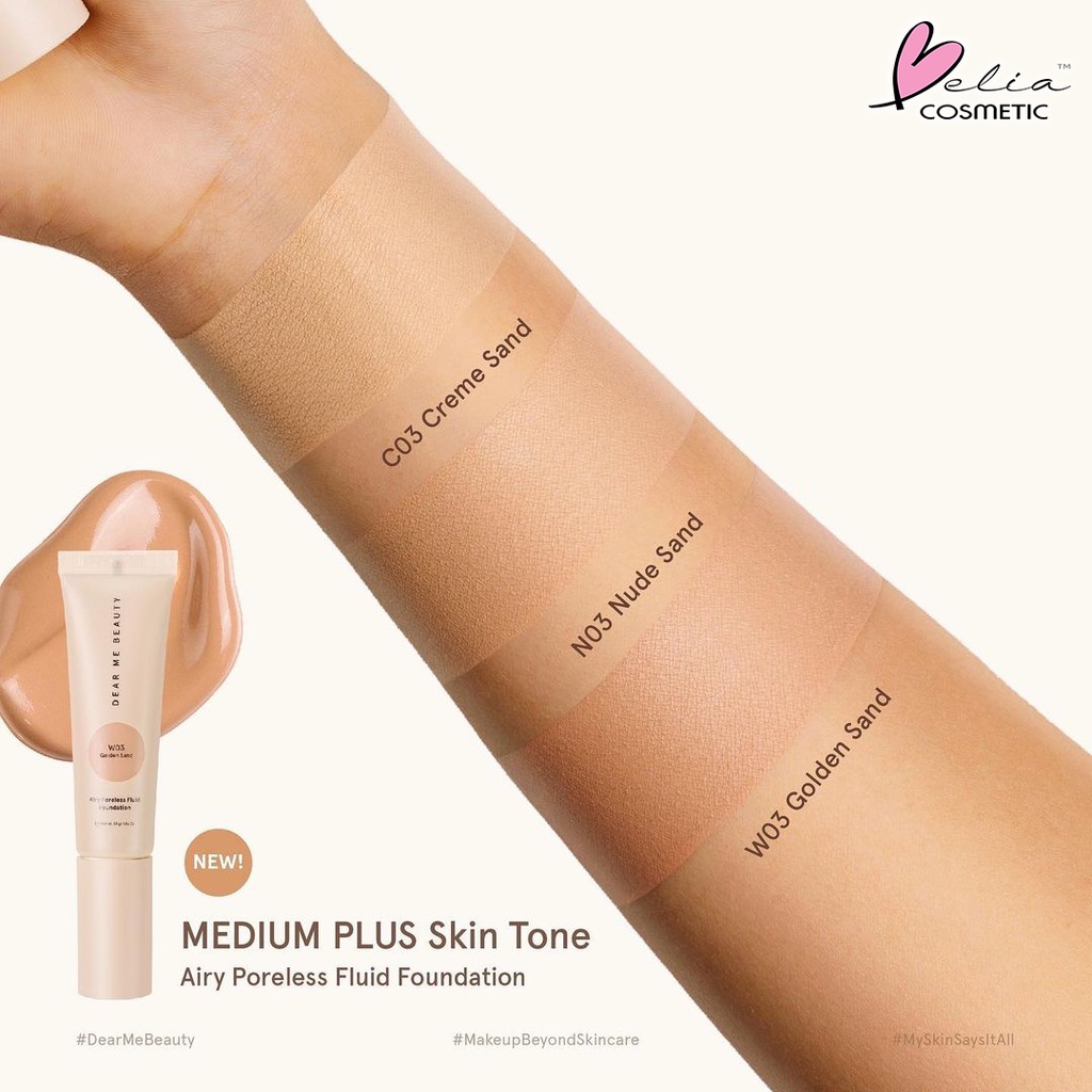 ❤ BELIA ❤ DEAR ME BEAUTY Airy Poreless Fluid Foundation 30g | KFC Series Primer + Foundation Breathable Cushion SPF 46 PA+++ 15g | BPOM