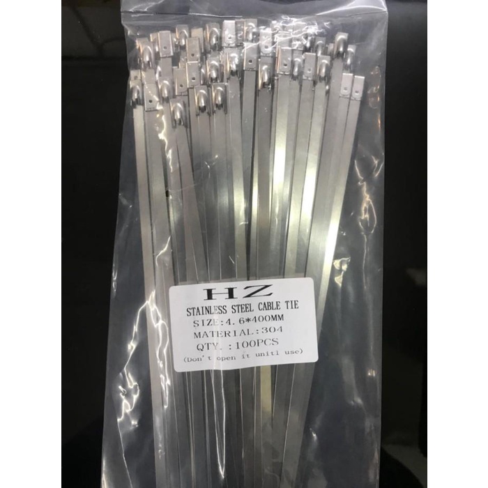 

HZ Stainless Steel Cable Ties 4,6 x 400 mm SS304/kabel tis stanless
