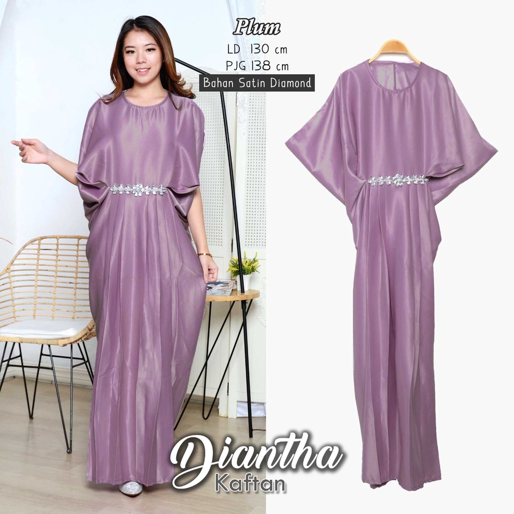 Arnis Kaftan Diantha Bahan Satin Diamond Premium Gaun Pesta Fashion Dress / COD