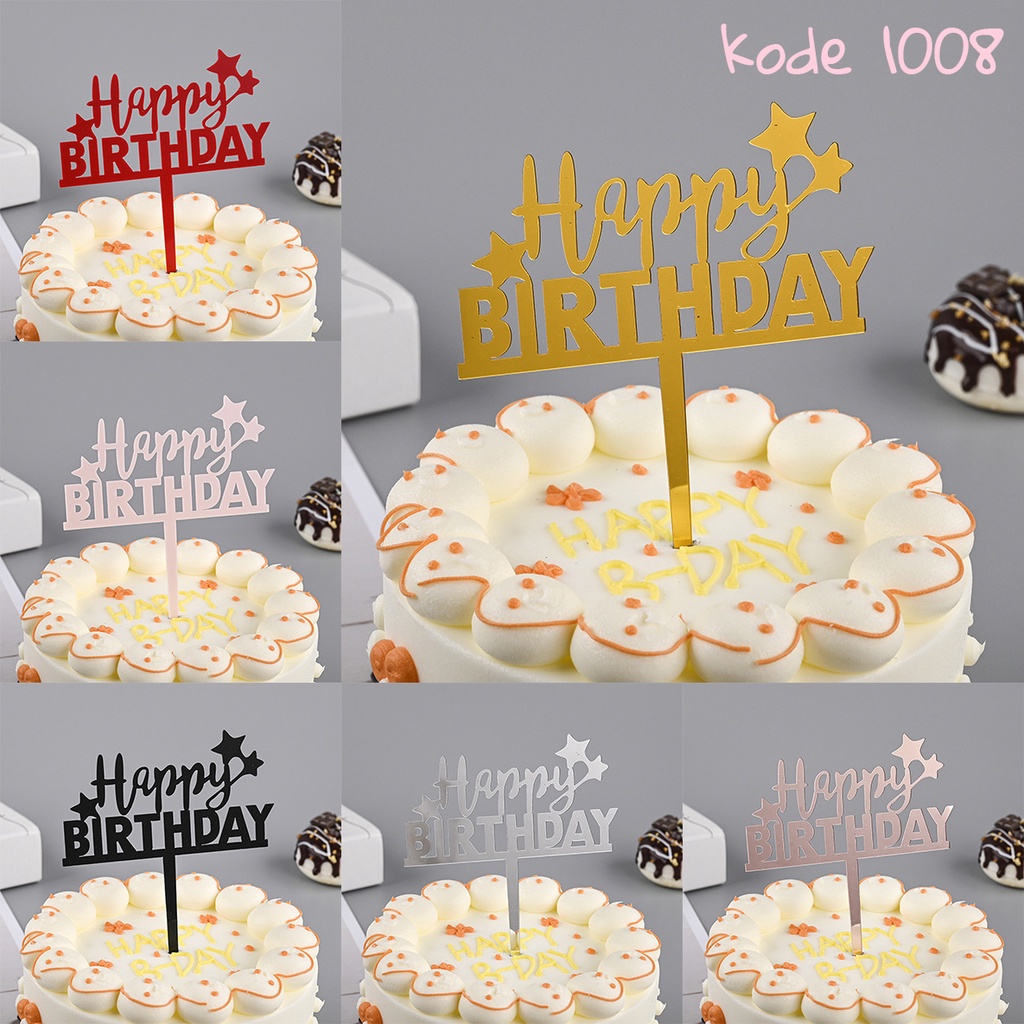 CAKE TOPPER ACRYLIC TUSUKAN KUE ULANG TAHUN HAPPY BIRTHDAY BRIDE TO BE HIASAN KUE CAKE (VH)