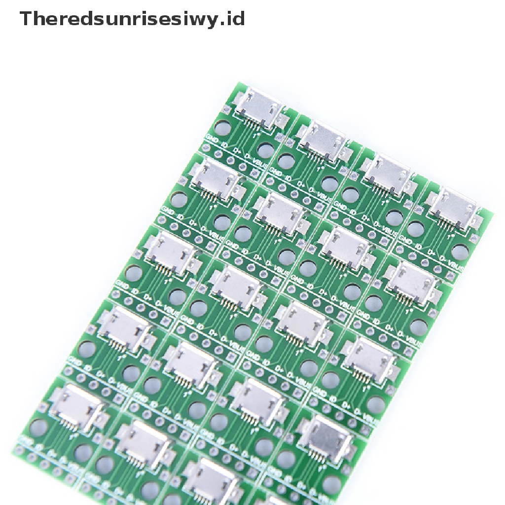 (Theredsunrisesiwy.Id) 20pcs Papan Modul Adapter Konektor Micro Usb Ke Dip 2.54mm Female 5-pin