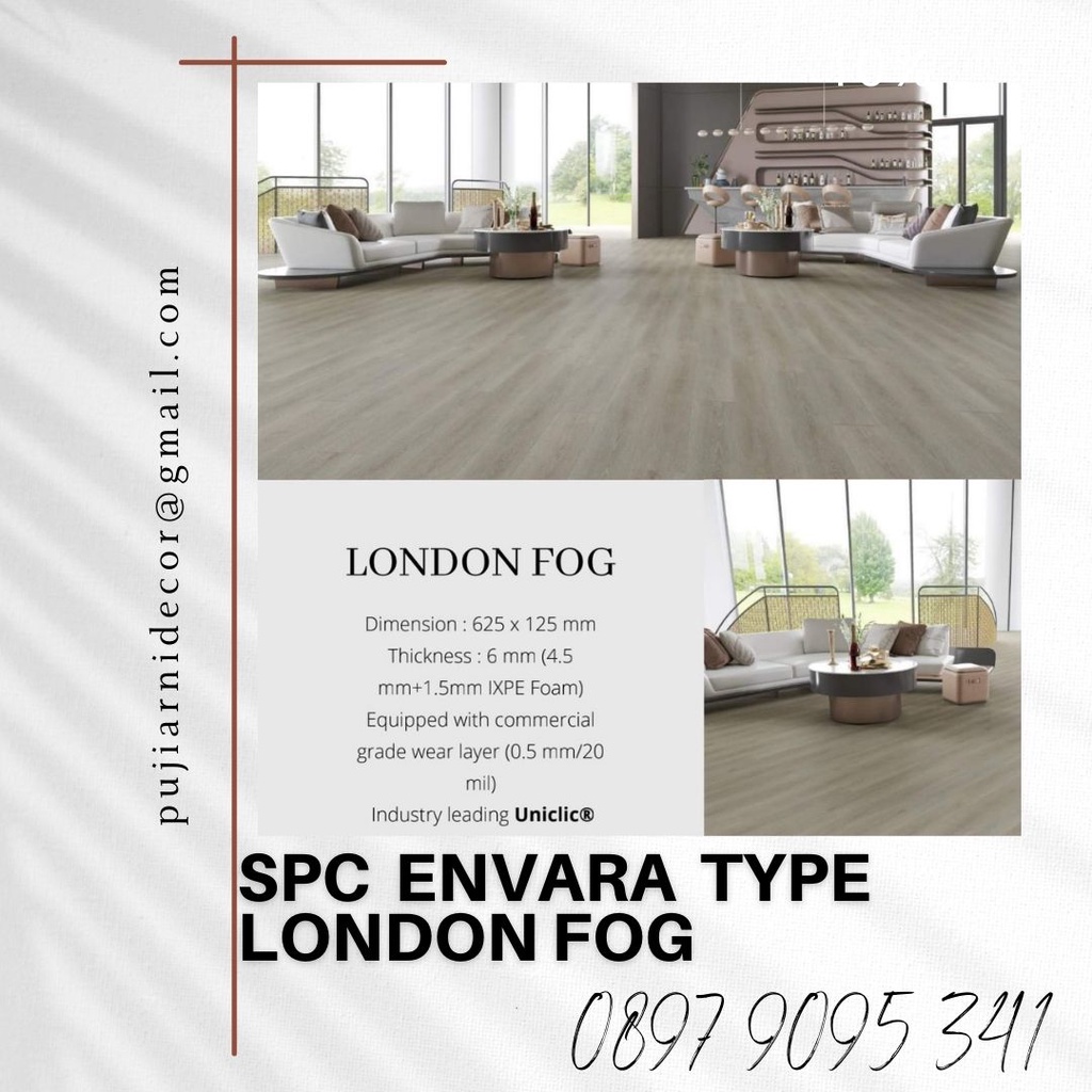 Lantai kayu Spc Envara type London Fog