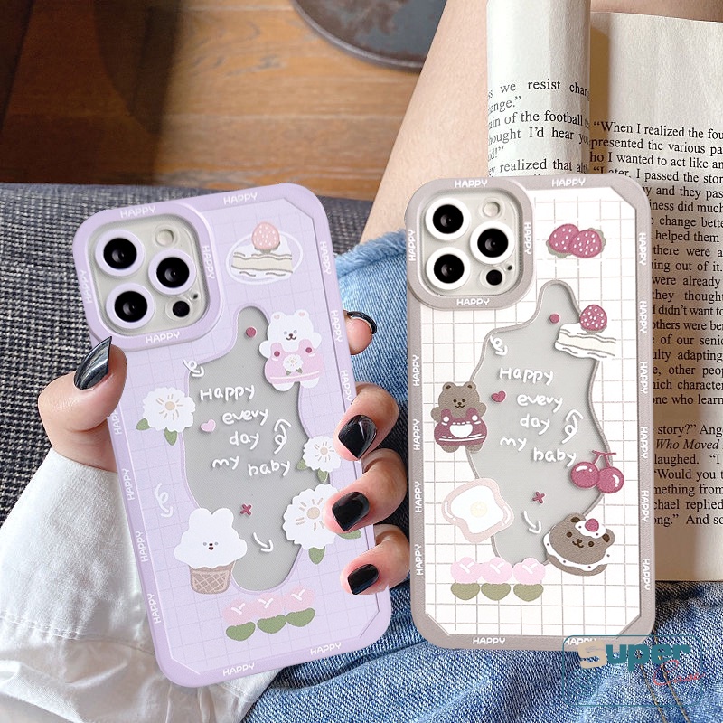 Soft Tpu Clear Case Samsung A51 A71 A11 A52 A21s A10s A32 A10 A14 A04E A04 A50 A73 A53 A03s A30s M23 A02 A22 M32 A33 A23 A12 A20s A52S A13 F22 A50s Sarung Kelinci Beruang Kartun Lucu