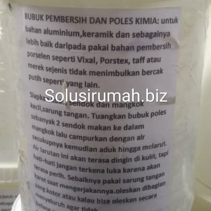 BUBUK POLES PEMBERSIH 1KG HASIL DIATAS VIXAL PORSTEX TIDAK PUTIH BOTOL