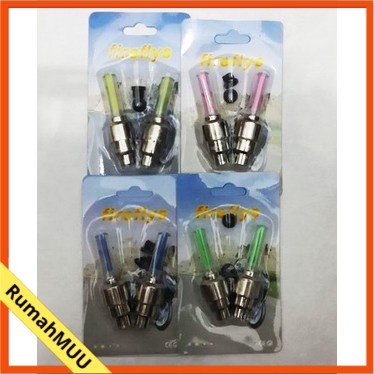 Lampu Sepeda TUTUP PENTIL LED 1 WARNA Nyala Roda Ban Bisa Untuk Mobil Motor RumahMUU