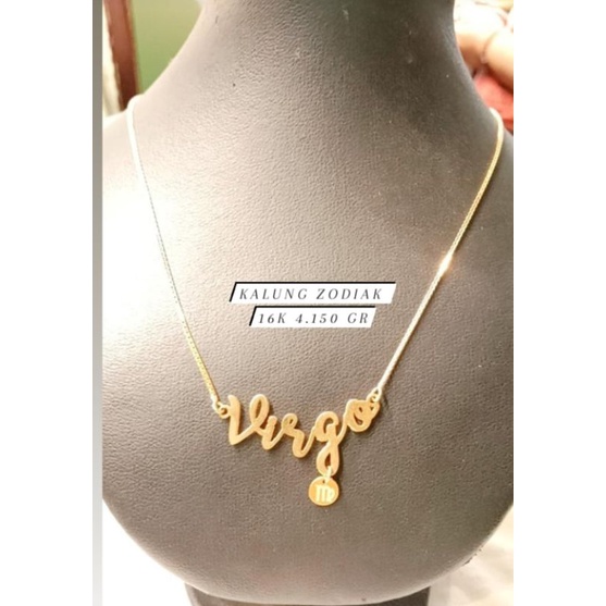 HWT kalung zodiac emas asli