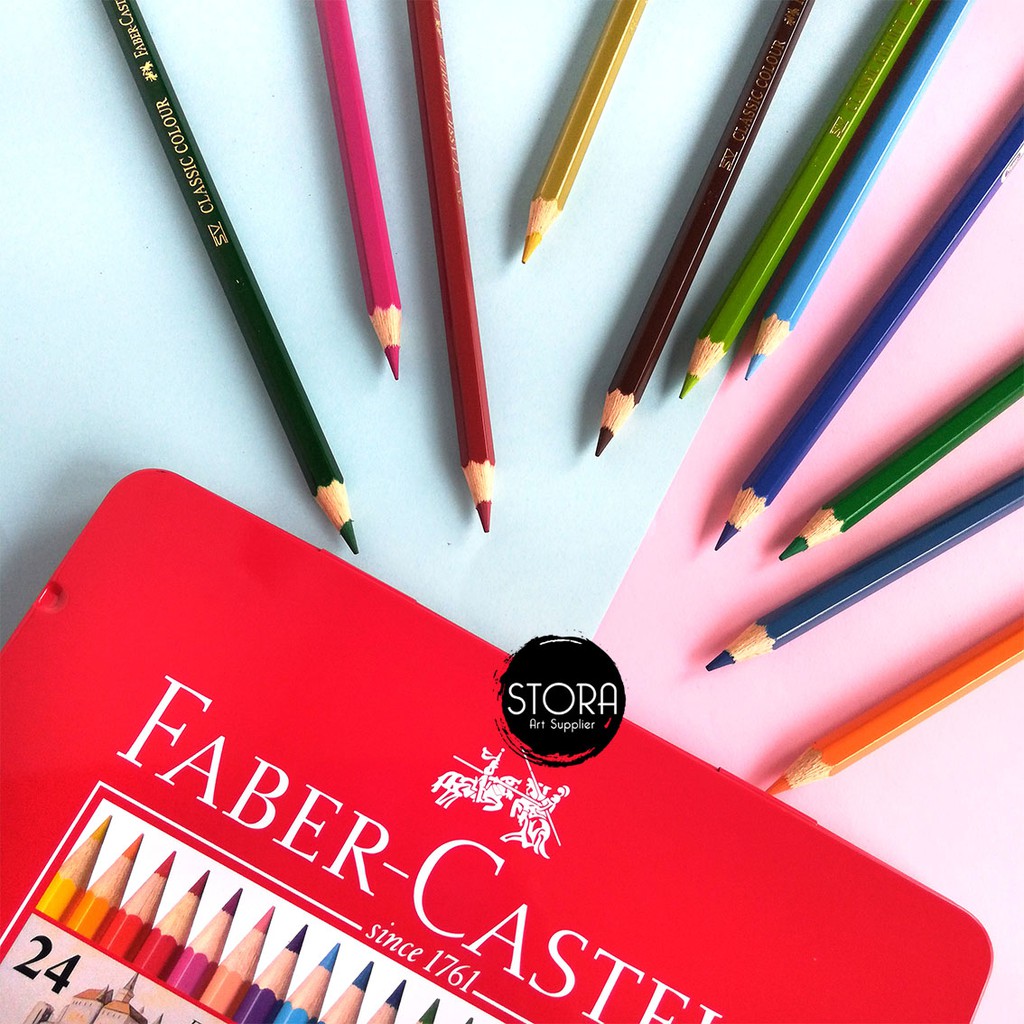 

Faber Castell 24 Classic Colour Pencil Pensil Warna Kemasan Kaleng (Tin Case)