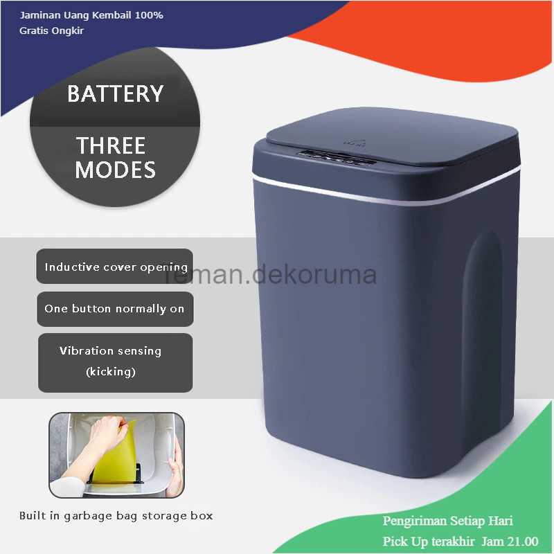 TD-DPR HOUSEWARE Tempat Sampah Smart Trash Can Motion Sensor Battery 14L - L2