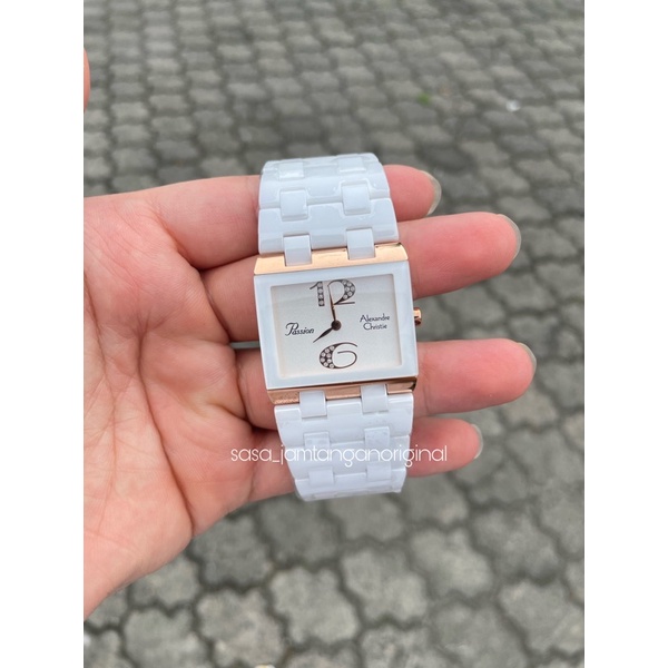 Jam Tangan Alexandre Christie Ac 2881 Original Keramik Putih