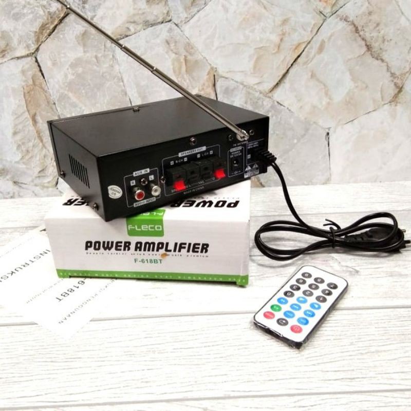 Power Amplifier Fleco F-618 BT AC DC/Amplifier Bluetooth/Amplifier-origina