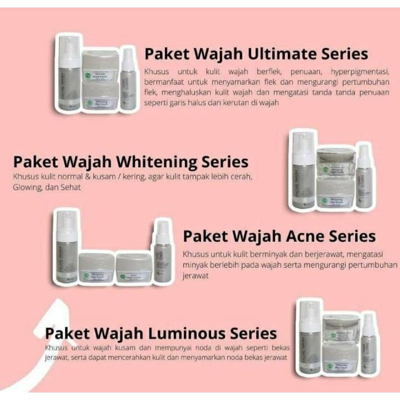 PAKET WAJAH MS GLOW ORI. LUMINOUS SERIES/ ACNE SERIES/ ULTIMATE SERIES/ WHITENING SERIES