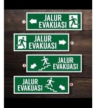 

Stiker sign K3 jalur evakuasi kanan kiri