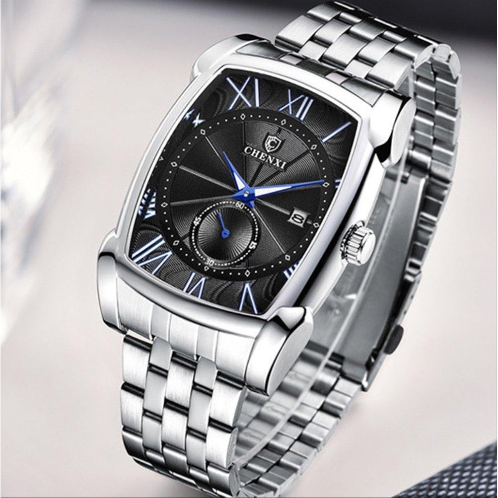 Benyar Square Men Watch Business Waterproof Quartz Leather Wrist Watch Men Clock Male Relogio