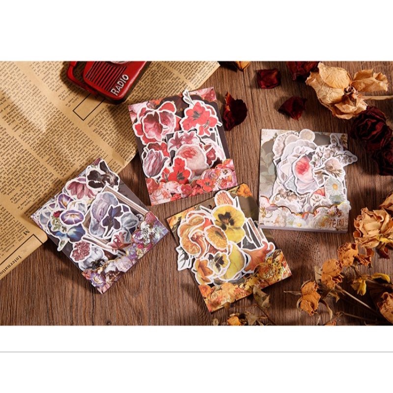 

[TOYOU] 40 PCS Flowers Garden Deco Stickers