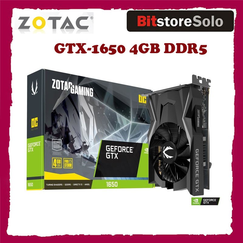 VGA Card Display Zotac GeForce GTX 1650 4GB DDR5 | Shopee