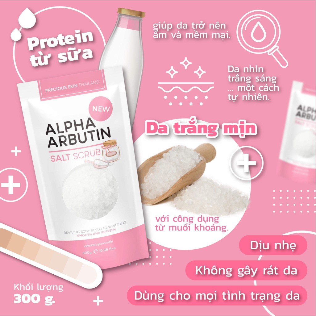 Alpha Arbutin Salt Scrub Whitening Body Shower Lulur Pemutih Badan Original Karmila-286