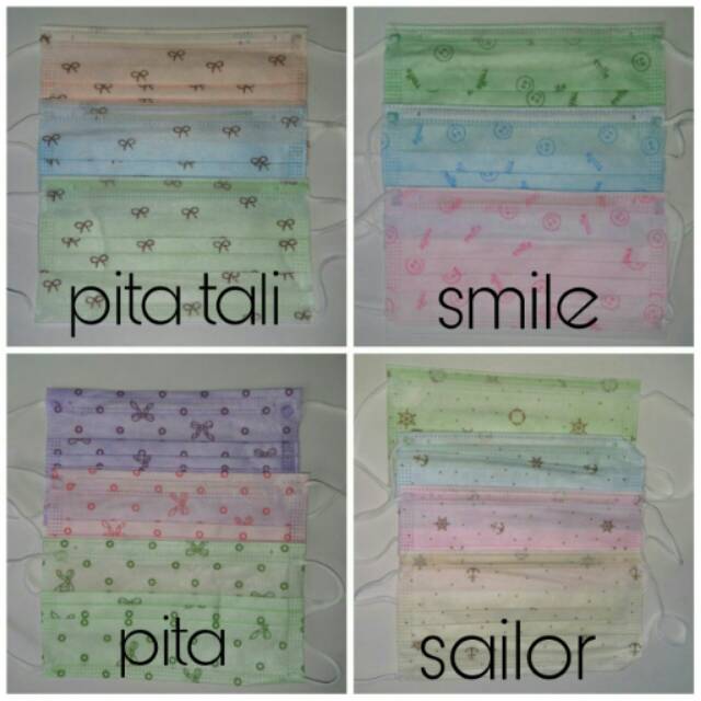 Masker motif sekali pakai